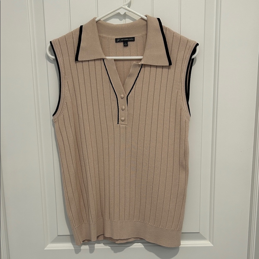 Adrianna Papell Sleeveless Sweater Top Large